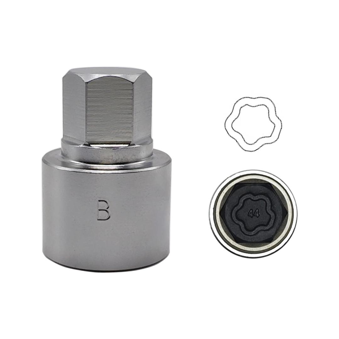 JEUCLEL 044 Wheel Locking Nut Key Compatible with BMW Series, (Socket OD 27mm - ID 25mm), Wheel Lock Nut Socket Adapter, Wheel Anti-Theft Lug Nut Removal Tool, Anti-Theft Screw Remover