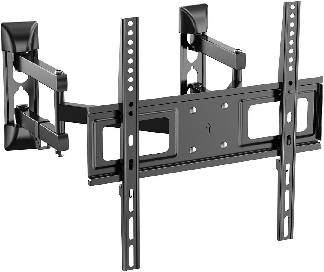 WALI Corner TV Wall Mount for 26-55 inch Flat Curved TVs, Full Motion Corner Bracket for LED, LCD, OLED Screens up to 110lbs, 400x400mm Mounting Holes, Black