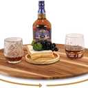 21" Acacia Wood Lazy Susan, Wood Turntable Organizer, Tray for Cabinet, Pantry, Countertop, Table Organization, Durable, Sturdy and Easy to Clean