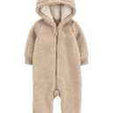 Carter's Baby 1-Piece Brown Bear Sherpa Jumpsuit (3M)