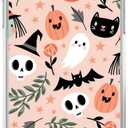 WidofvSpky Trippy Hippie Halloween Phone Case Pumpkin Autumn Fall Cover for iPhone 13, Cute Cats Stars floral Plants Pattern for Girls Boys and Women,Trendy TPU Bumper Case for iPhone 13 2 Pack