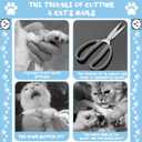 10 x Cat Nail Clippers with Safety Guard - Professional Cat Claw Trimmer for Cats & Small Pets, 2mm Over-Cut Protection, Non-Slip Ergonomic Handle & Stainless Steel Blade (Beginner Friendly)