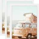 KTKDE A1 Picture Frame Poster Frame23.4 x 33.1 inches Set of 3, White Woodgrain Poster Frame-Horizontal and Vertical Wall Hanging for Home, Exhibition, Caffe for Best Gifts 