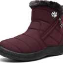 Hsyooes Womens Warm Fur Lined Winter Snow Boots Waterproof Ankle Boots Outdoor Booties Comfortable Shoes for Women (Teal)