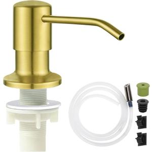 Soap Dispenser for Kitchen Dish Sink Built in Soap Dispenser Pump Gold with 47" Extension Tube Kit
