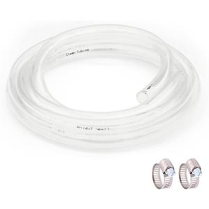 1/4 ID  3/8 OD - 25 ft Clear Plastic Vinyl Tubing, Flexible PVC Hose Lightweight Non-Toxic vinyl Tube for Transfer Water Air Oil