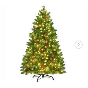 4.5 ft. Pre-Lit LED Slim Fraser Fir Artificial Christmas Tree with 300 Twinkling White Lights