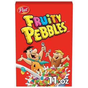 Fruity Pebbles, Breakfast Cereal for Kids, Made with Sweetened Puffed Rice, 11 Ounce (EXP 04/14/27)