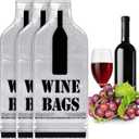 3 Set Wine Bags for Travel, Reusable Wine Bottle Travel Protector Bags, Wine Bottle Protector Sleeve, Leak Proof Wine Travel Bags for Airplane Car Cruise, Transparent 