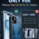 FNTCASE for iPhone 15 Case: for iPhone 14 Case & iPhone 13 Case [Built-in Screen Protector & Kickstand] [Military Grade Drop Protection] Heavy Duty Full Protective Shockproof TPU Phone Cover - Blue