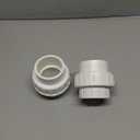 2" PVC Union Coupling Pipe Fitting PVC Adapter Schedule 40, EPDM O-Ring, 2 inch Slip Coupling Fitting (Socket x Socket), 2 Pack, White