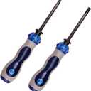 2Pcs Screwdriver Adjustable Length and Reversible Dual End Shaft, Flat and Philips Magnetic Head, Adjustable Screwdriver Length 83mm to 150mm / 3.2 to 6 inch