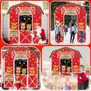 4Pcs Christmas Door Decorations Set Xmas Holiday Elk Door Covers Merry Christmas Deer Porch Banners Cute Reindeer Hanging Banner Backdrop for Winter Home Photography Photo Background Party Decor