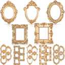 Yalikop 30 Pcs Vintage Resin Picture Frame Mini Antique Photo Frame Table Top Jewelry Display Holiday Party Hotel Decor (Gold)