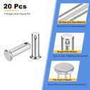 uxcell 20Pcs M10 x 30mm Single Hole Clevis Pins, 304 Stainless Steel Flat Head Hitch Pins for Trailer Latch, Mechanics Repair, Furniture Installation, Industrial Equipment