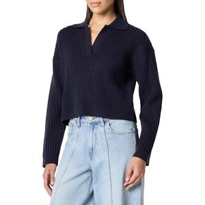 The Drop Women's Marcy Ribbed Polo Top, Large  The Drop Women's Marcy Ribbed Polo Top, Large