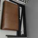 HomePop Modern Metal Frame Accent Chair|Homepop Home Décor|Accent Chairs for Living Room & Bedroom - Brown Faux Leather