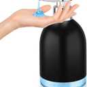 Automatic Soap Dispenser Liquid Touchless: 11oz Plastic - 5 Level Adjustable Black Rechargeable Electric Auto Smart Soap Dispenser - Bathroom Kitchen Hand Dish Lotion