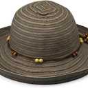 Wallaroo Hat Company Women's Breton Sun Hat UPF 50+ UV Sun Protection, Packable, Travel-Friendly, Adjustable, Medium Size (Chocolate)