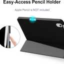 Case for iPad Air 11-inch M4/M3/M2 (8th 2026 / 7th 2025 / 6th 2024), Air 5th/4th Generation (2022/2020) 10.9, Auto Sleep/Wake Smart Cover Soft TPU Back Case with Pencil Holder, Black