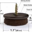 Screw-On Felt Furniture Pads X-Protector 24 PCS - 1.1 Chair Leg Floor Protectors for Hardwood Floors - Premium Chair Glides - Brown Floor Protectors for Chairs - The Best Furniture Sliders!