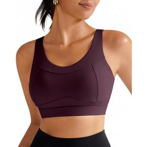RUNNING GIRL High Impact Sports Bras for Women,Racerback Running Bra Workout Crop Tank Tops Longline Sports Bra Push up (L)