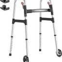 HOMLAND Standard Walkers for Seniors, 6.5lb Lightweight Foldable Walker