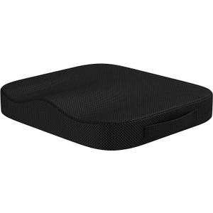 Portable Seat Cushion for Office Soft Memory Foam Seat Cushion Non Slip Bottom with Carry Handle,Washable Cover，Comfortable Coccyx Cushion for Home Office Chair Pad，Car Seat, Wheelchair (Black)