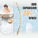 Gold Curved Shower Curtain Rod,35-76 Inches Adjustable Length Curved Shower Rods Round Shower Curtain Rod Rust Proof Stainless Steel Curved Shower Rods For Bathroom