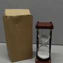 60 Minutes Sand Hourglass Timer, Vintage Sand Clock 60 Minutes, Large White Sander with Wooden End Caps, Hour Glass Sandglass Timer for Games Classroom Kitchen Decorative (White Sand)