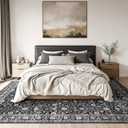 Washable Rug 9x12,Boho Vintage Oriental Washable Rugs,Collapsible Area Rug for Bedroom, Entryway, Kitchen, Bathroom