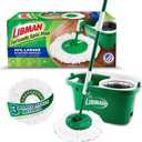 Libman Tornado Spin Mop System with Refill Heads, Microfiber Spinning Mop and Bucket with Wringer Set for Home, Floor Cleaning of Hard-Wood, Laminate, Tile, All Surface Cleaner
