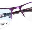 FONHCOO Bifocal Reading Glasses for Women Men, Metal Half Frame Blue Light Blocking Readers Anti UV/Glare/Eyestrain (Purple)