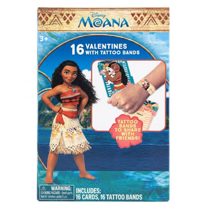 Disney Moana Valentines With Tattoo Arm Bands, 16 ct, 2 Pack