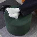 Asuprui Supportive Boucle Pouf Ottoman and Foot Rest Elevate Your Living Room Decor with Lightweight Pouf Filler Modern Foam Stuffed Poof Perfect to Rest Your Feet Moss Green