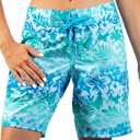 Kanu Surf Women's UPF 50+ Active Swim Board Short, Oceanside Aqua/Blue, 14