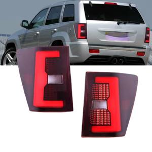 OAIPFDQ Full LED Tail Lights for 2005–2006 Jeep Grand Cherokee Plug & Play Taillight Assembly Brake & Reverse Rear Lamps (Smoke)