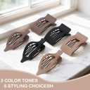 2 x 6 Pack Flat Hair Clips for Women Girls, French Flat Claw Clips for Think Hair Thin Hair with Strong Hold, Non-Slip, Matte Classic Barrettes for All Hair Styling