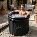 Ice Bath Tub for Athletes - 33in Deep Portable Cold Plunge for Recovery & Cold Water Therapy 8-Layer Insulated Soaking Tub Stability & Dual-Outlet Rapid Drainage - Indoor Outdoor Adults