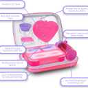 Kids Lunch Box Bag Set: Girls Unicorn Lunch Bags Bento Boxes with 3-Compartment Included Ice Pack Water Bottle Insulated Lunchbag Reusable School Lunchbox Containers Kit for Toddler Daycare Childrens (Pink)