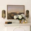 NIKKY HOME Gold Wall Candle Sconces Set of 2, Antique Mirrored Wall Taper Candle Holder - Vintage Elegant Metal Hanging Candlestick for Living Room, Bathroom, Dining Room and Office