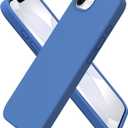 ORNARTO Compatible with iPhone 17e Case and for iPhone 16e Case 6.1", Liquid Silicone 3 Layers Full Covered Soft Gel Rubber Shockproof Cover, Protective Phone Cases for 16e & 17e-Blue