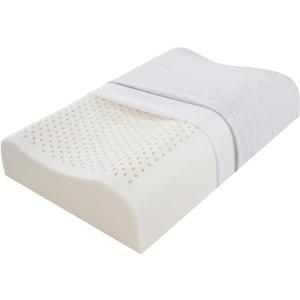 Cervical Neck Pillow for Pain Relief - Ergonomic Nature Latex Foam Contour Pillows for Side, Back Sleepers, Medium Firm Pillow for Neck Support with Breathable Cover(3.9"/4.7")