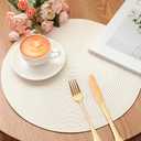 Boho Placemat and Table Runner Set 15'' Ivory Round Braided Place Mats 72'' Long Farmhouse Macrame Table Runner Centerpiece for Home Dining Bridal Decoration