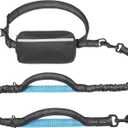 iYoShop Hands Free Dog Leash with Zipper Pouch, Dual Padded Handles and Durable Bungee for Walking, Jogging and Running Your Dog (Large, 25-120 lbs, Black)