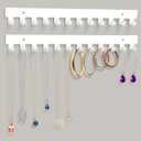 2 Pack Necklace Holder - Hanging Jewelry Organizer, Self-Adhesive, Wall Mount (White)