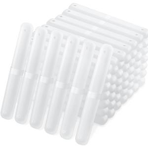 60 Pieces Plastic Toothbrush Holders Portable Travel Toothbrush Case Cover Protector Case Holders for Indoor Outdoor Travel Trip Home Camping School (Clear)