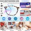 MARE AZZURO Blue Light Blocking Reading Glasses Women Cute Round Readers 1.0 1.25 1.5 1.75 2.0 2.25 2.5 2.75 3.0 3.5 4.0