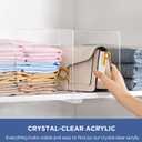 HBlife 4 Pack Closet Organizers and Storage, Clear Shelf Dividers, Vertical Purse Organizer for Closet Perfect for Sweater, Shirts, Handbags in Bedroom and Kitchen, Acrylic Bookshelf for Organization