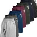 BOOJO 7 Pack Mens Athletic Shorts - Gym Basketball Running Workout Quick Dry Black Shorts with Pockets for Casual Performance,7 Pack, X-Large, 2-heather Black/Dark Grey/Navy Blue/Dark Blue/Light Grey/Army Green/Wine